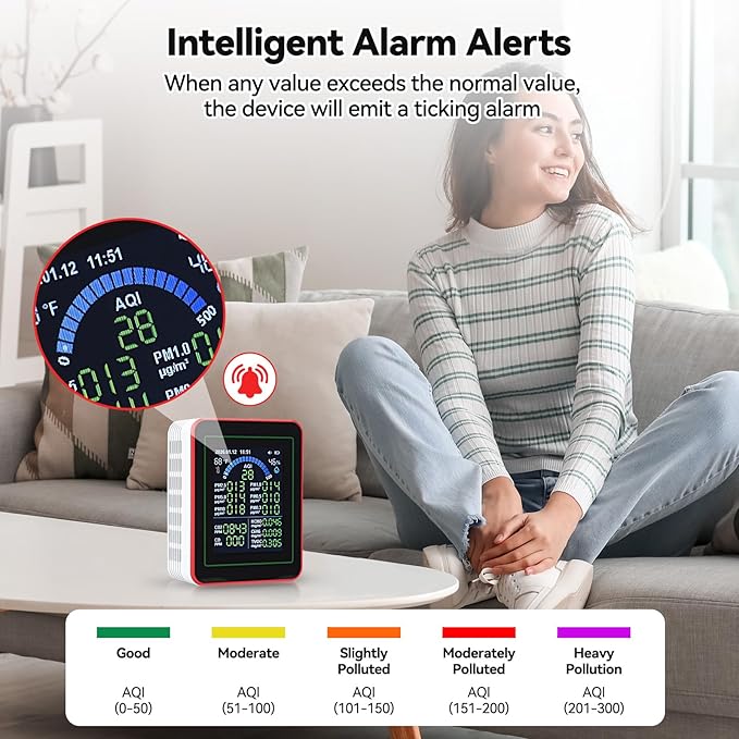 18-in-1 Smart Air Quality Monitor, Air Quality Detector Real-Time - Image 4