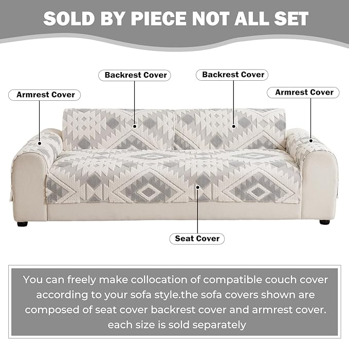 Boho Plush Couch Covers for Sofa Washable, Fuzzy Soft Couch Cover for Sectional - Image 2