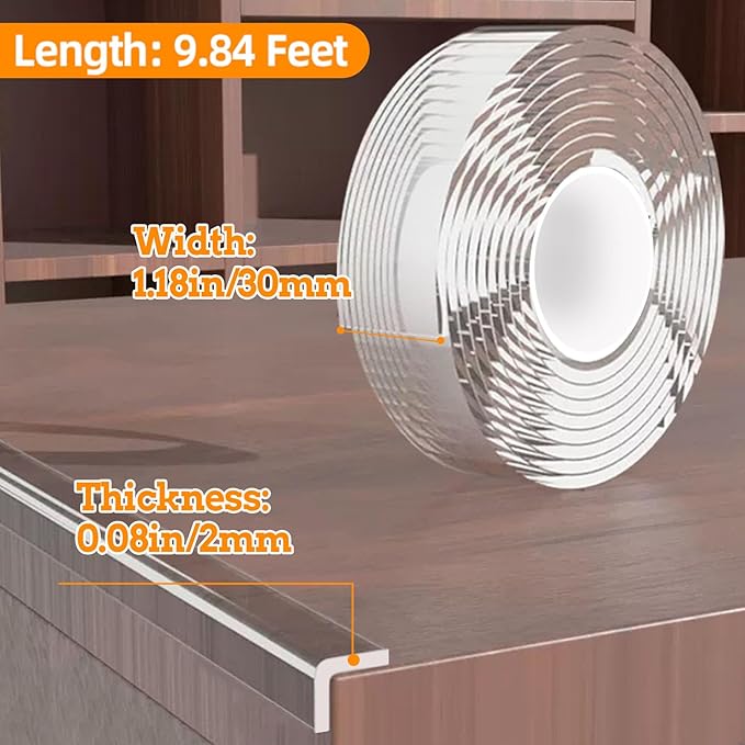 Clear Edge Protector Strip Sharp Edge Wrap Cover Tape, 1.18 in x 9.84 FT - Image 2