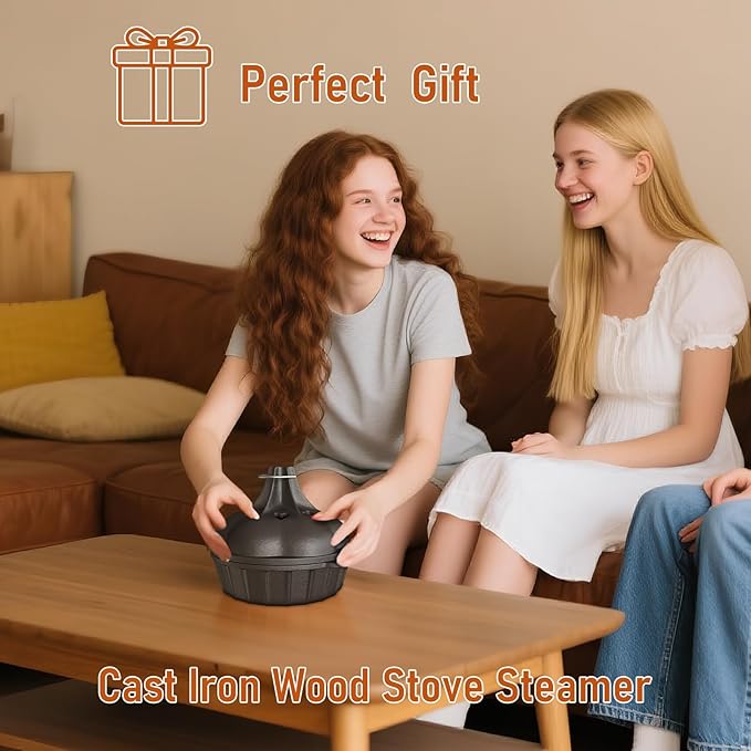 Wood Stove Steamer & Woodstove Steamer Stove Humidifier Cast Iron, 2.3 Quart - Image 9