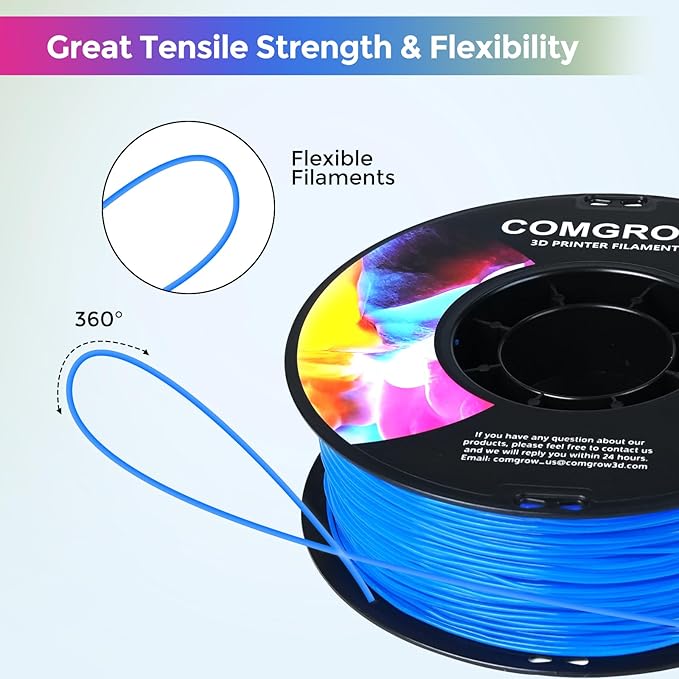 Comgrow TPU Filament 1.75, 3D Printing Filament, Flexible 3D Printer Filament - Image 4