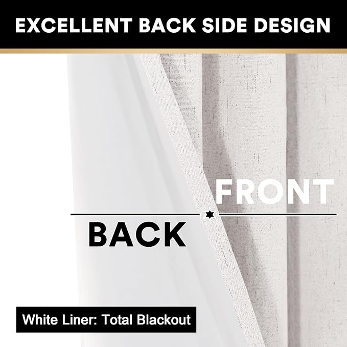 PrinceDeco Primitive Textured 100% Blackout Curtains - Image 5