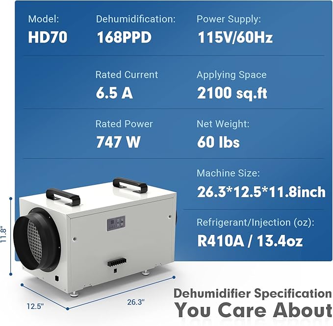 HD70 168 pints Crawlspace Dehumidifiers - Image 3