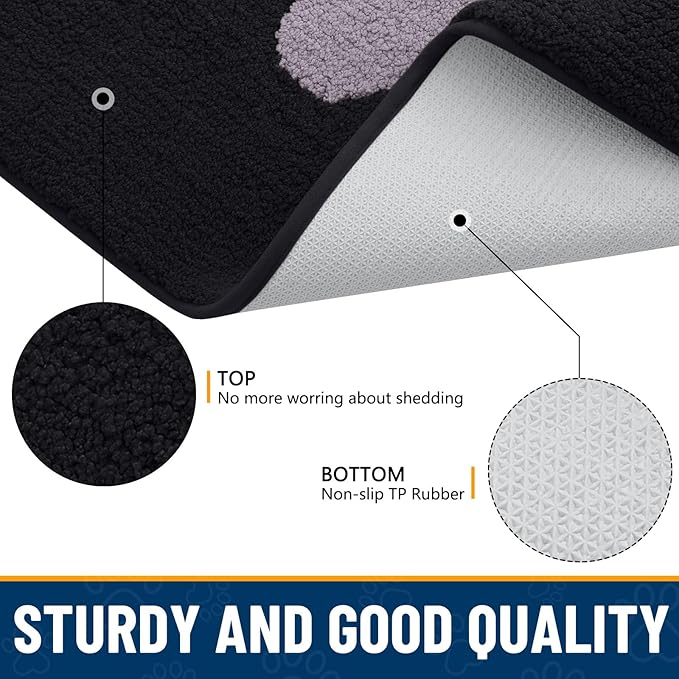 Smiry Dog Door Mat for Muddy Paws, Absorbs Moisture and Dirt, Low-Profile - Image 6