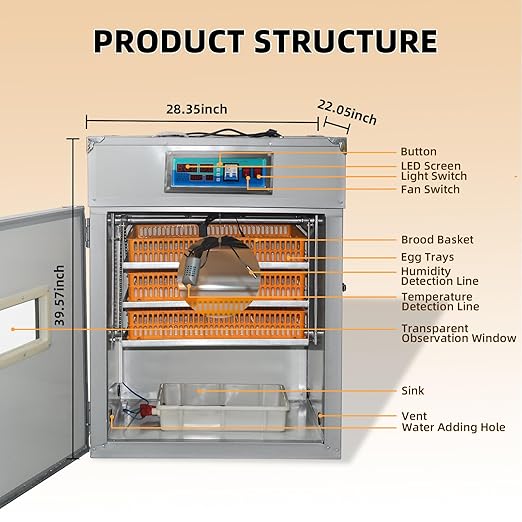 XKV 264 Egg Incubator with Automatic Egg Turning, Temperature Control and - Image 2