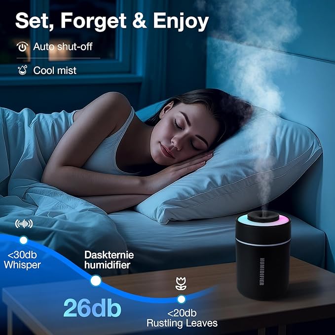 Portable Mini Humidifier, 180ml USB Cool Mist Small Humidifiers - Image 7