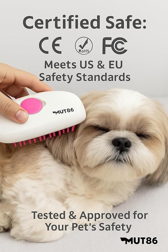 Cat Steam Brush, 3-in-1 Mist Grooming Brush, USB-C Rechargeable Anti-Static - Image 9