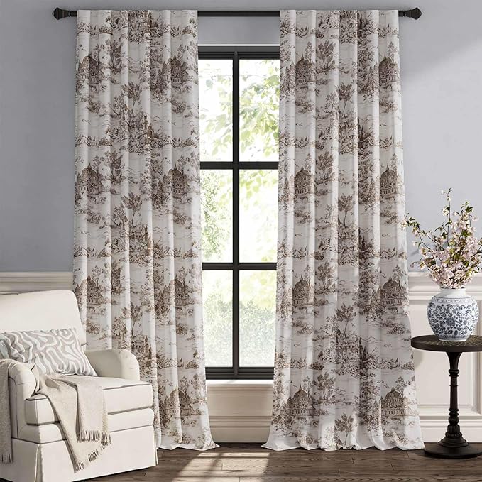 jinchan 95% Blackout Toile Curtains - Image 2