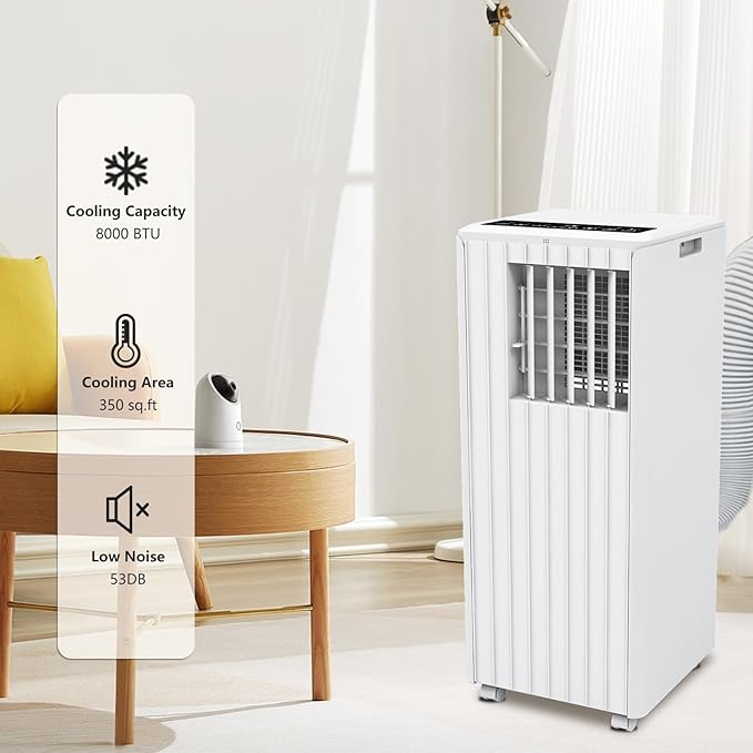 8, 000 BTU Portable Air Conditioner, Smart Control, Cools up to 350 Sq. Ft. - Image 4