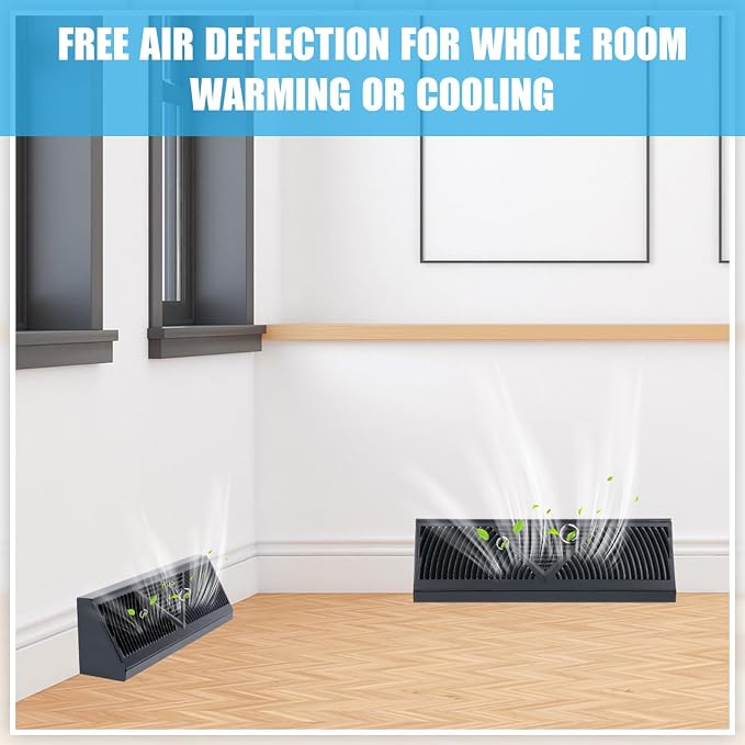 Yaocom 4 Pcs Baseboard Register Vent 24 Inch Duct Opening Size Baseboard Vent - Image 5