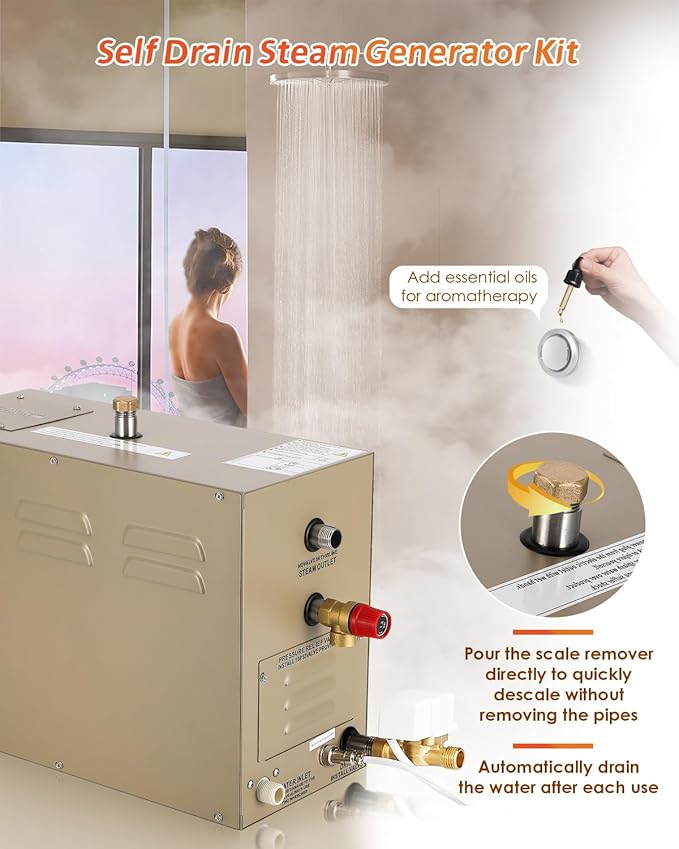 Steam Shower Generator Kit 9KW for Bath Sauna SPA, Aromatherapy Steam Head - Image 4