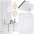 White Bathroom Set, Bath Towel Set, Natural Loofah Sponge, Soap Dispenser by LetUsMakeHomeYourFavoriteDestination