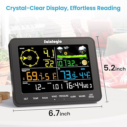 Sainlogic Weather Stations Wireless Indoor Outdoor SA6, Weather Station - Image 2