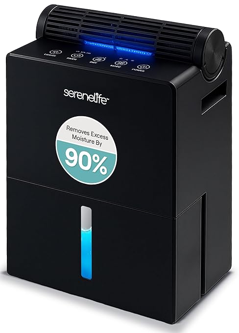 SereneLife Dehumidifiers for Home, 91 Oz Quiet Dehumidifier for Bedroom by SereneLife