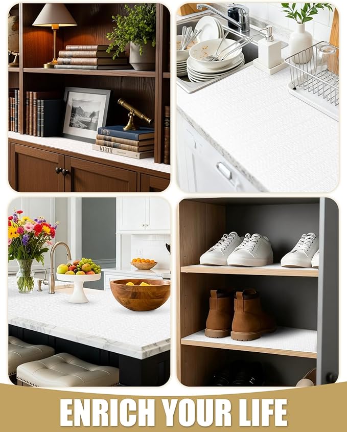 Shelf Liners for Kitchen Cabinets Non-Adhesive, Non-Slip Thickened Shelf Paper - Image 7
