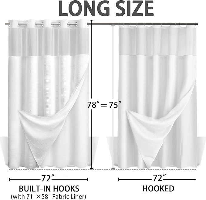 No Hook Shower Curtain and Liner Set - Image 6