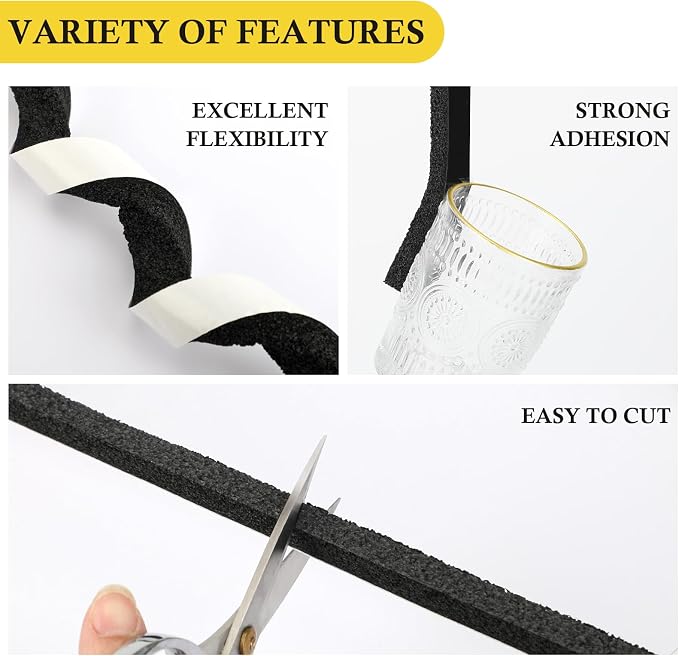 fowong Air Conditioner Window Seal Kit 1" x 1" – Neoprene Foam Tape Weather - Image 4