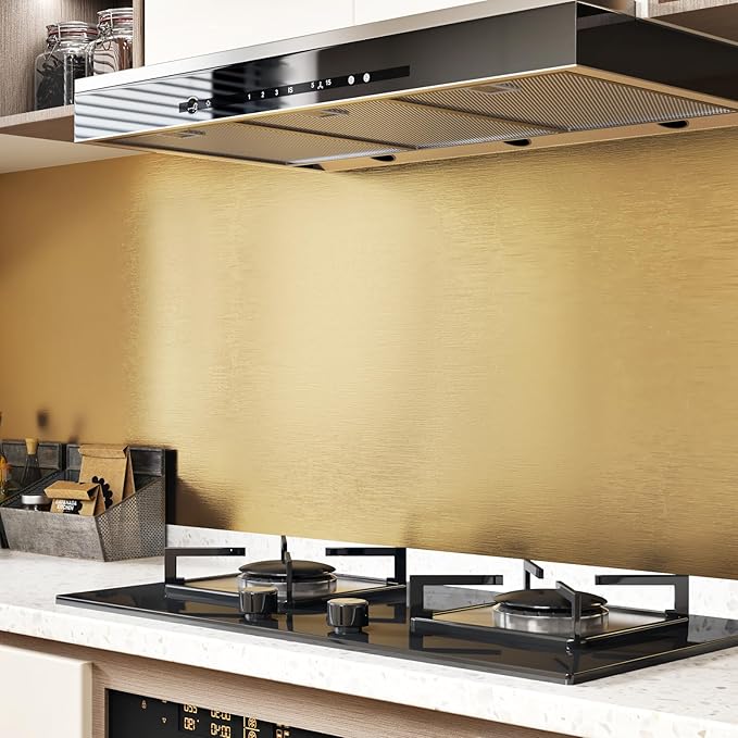 WESTICK Gold Textured Stainless Steel Contact Paper Waterproof Metallic Gold - Image 5