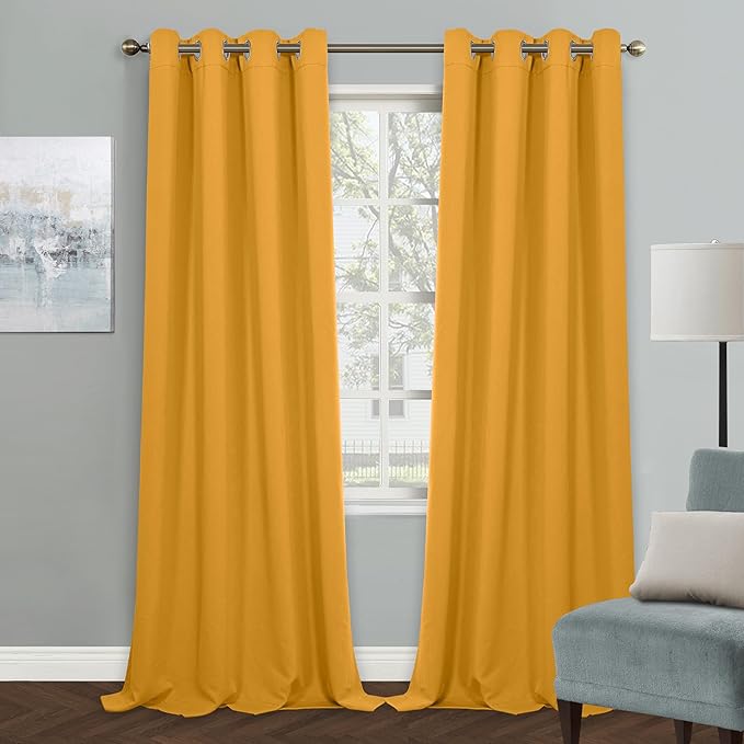 MYSKY HOME Yellow Blackout Curtains by MYSKYHOME