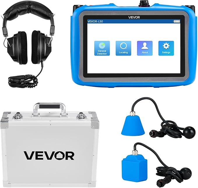 VEVOR Pipe Water Leak Detector for Indoors, 1Hz-10000Hz, Headphones, 8GB SD by VEVOR