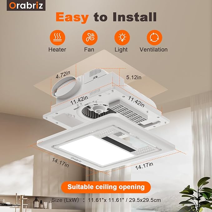 4-in-1 Bathroom Exhaust Fan - Image 3