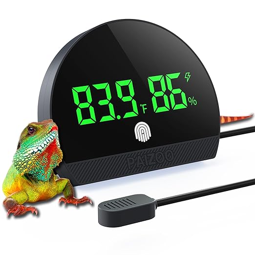 PAIZOO Reptile Thermometer Hygrometer, LED Reptile Tank Thermometer and by PAIZOO