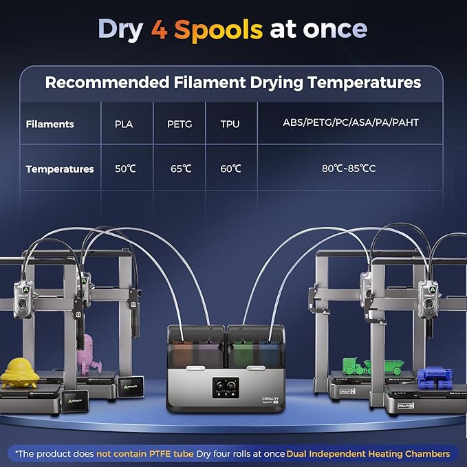 Creality Filament Dryer 4 Spools, Space Pi X4 Filament Storage Box:Dual - Image 5