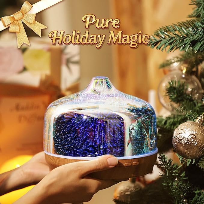 Porseme 500ml Essential Oil Diffuser 3D Glass Aromatherapy Ultrasonic Humidifier - Image 6