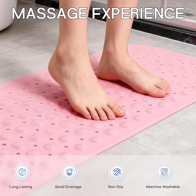 Anti-Slip Bathtub Shower mat, 39.3×15.7 inch（Approximately 100 × 40cm） Soft - Image 2