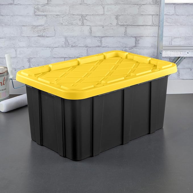 Sterilite 17 Gal Industrial Tote, Stackable Storage Bin - Image 5