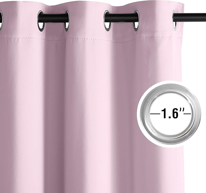 NICETOWN Room Darkening Draperies Curtains Panels, 2 Panels Baby Pink W52 x L84 - Image 4