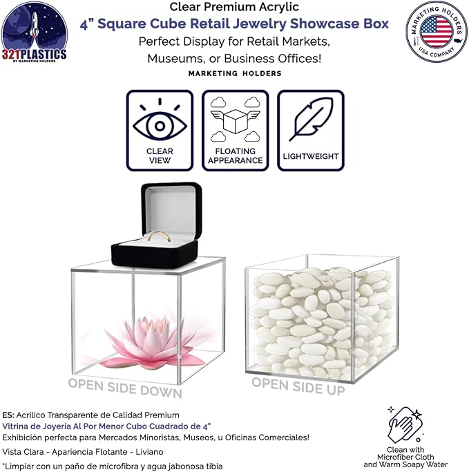 Marketing Holders 4" Acrylic Display Riser Box - Image 4