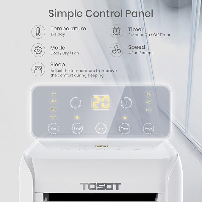 TOSOT 9, 500 BTU Air Conditioner, Easy Install, Quiet 3-in-1 Portable AC - Image 4