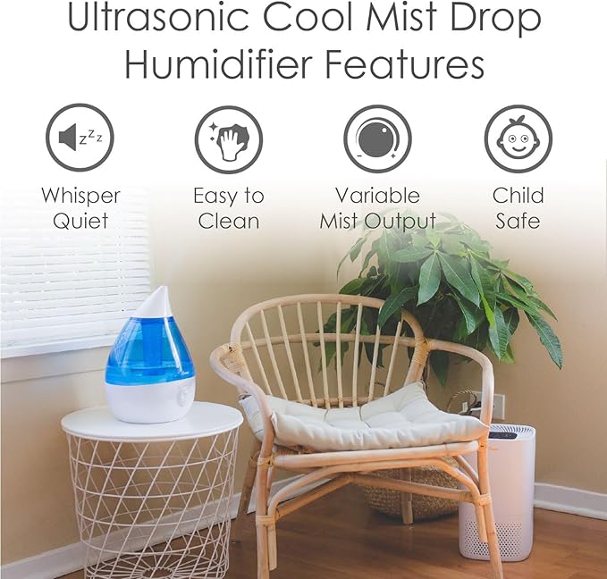 Crane Ultrasonic Cool Mist Teardrop Humidifier - Image 2