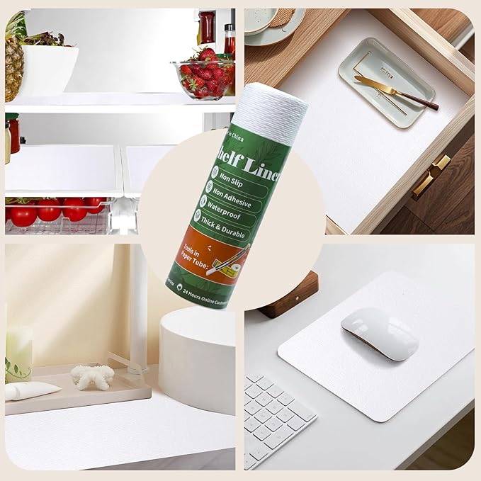 Shelf Liners for Kitchen Cabinets Non Adhesive Drawer Liner 23.6in x 20FT Pure - Image 9