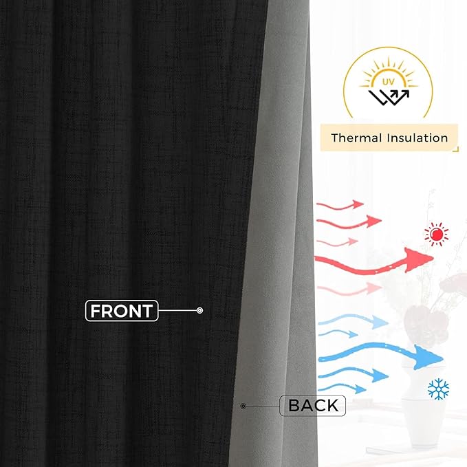 INOVADAY Thermal Sliding Door Curtains 100% Blackout Curtains - Image 5