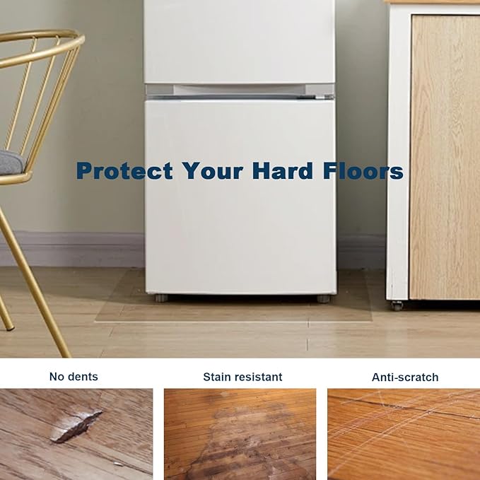 Clear Pebble Patterned Refrigerator Mat, 2mm PVC Anti-Slip Floor Protector - Image 2