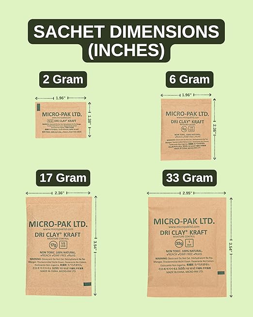 Micro-Pak Dri Clay Kraft, Highest Moisture Absorption Desiccant Packs, Silica - Image 3