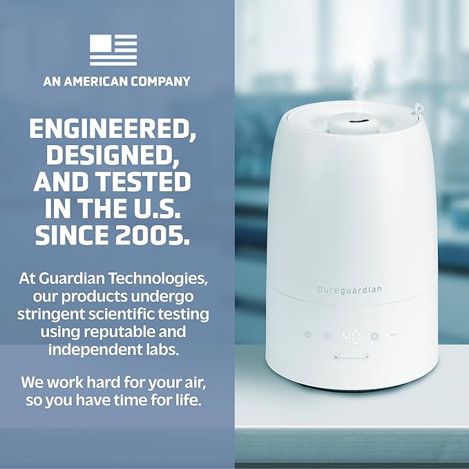 PureGuardian 30-Hour .50 Gallon Top Fill Cool Mist Ultrasonic Humidifier - Image 7
