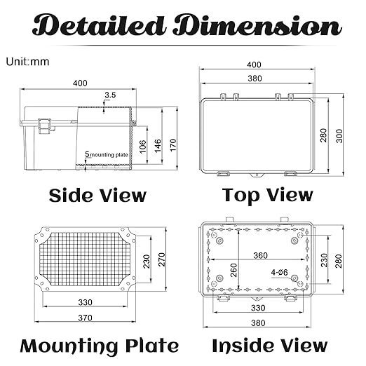 Sunnyglade ABS Plastic Dustproof Waterproof IP65 Junction Box Universal Durable - Image 6