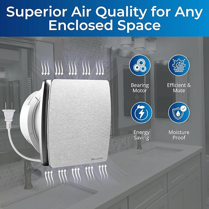 Venta 4 Inch Exhaust Fan – 1.5 Sones, Quiet Wall Mount Bathroom Exhaust Fan – - Image 5
