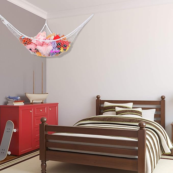 Toy Hammock, Stuffed Animals Hammock, Jumbo Toy Storage Net 83" Wall Sling - Image 6