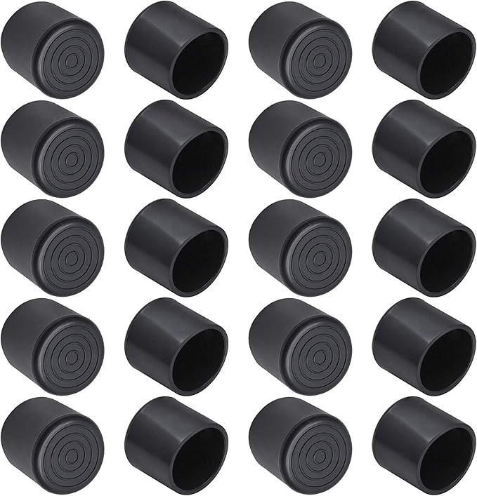 Round Rubber Furniture Leg Caps, 7/8 Inch Chair Leg Floor Protectors by Bonsicoky