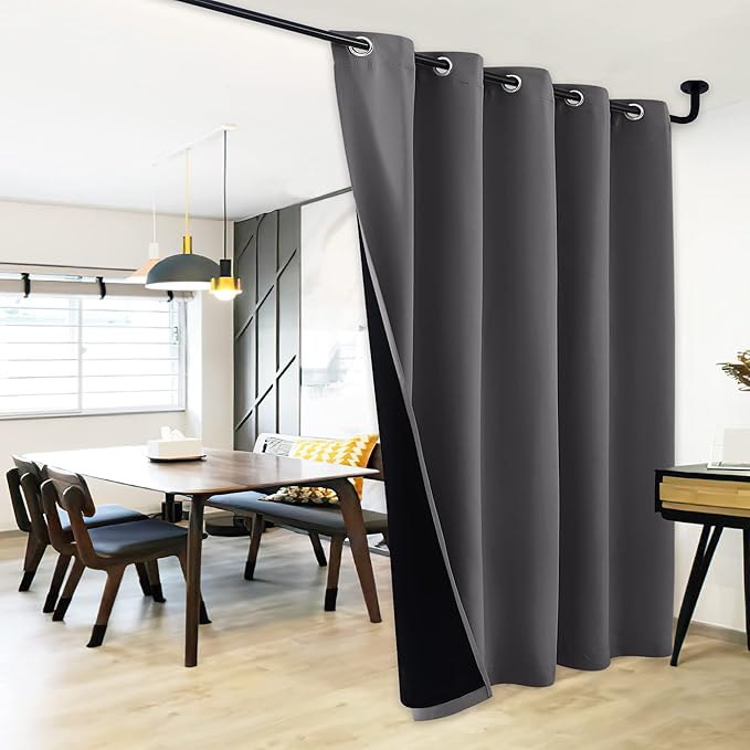NICETOWN Total Shade Patio Door Curtain, Heavy-Duty Full Light Shading Sliding - Image 2
