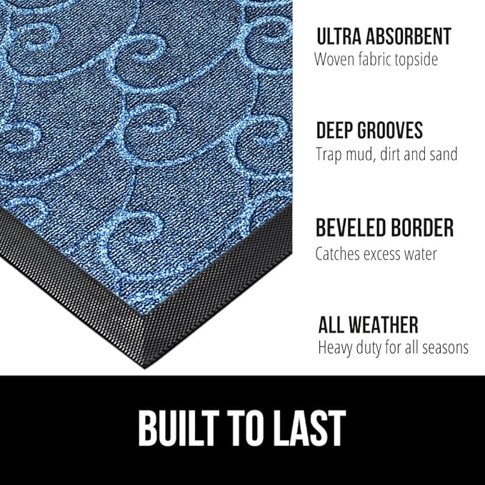 GORILLA GRIP 100% Waterproof All-Season WeatherMax Doormat, US Designed Natural - Image 2