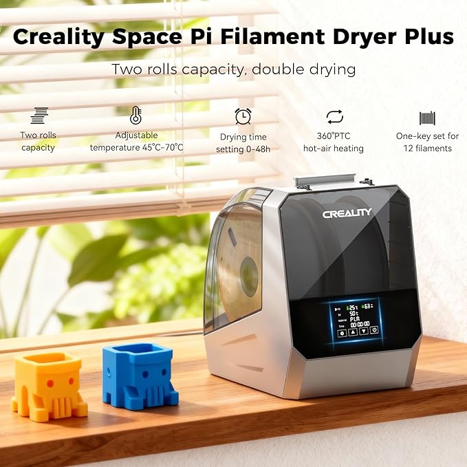 2026 New Official CREALITY Space Pi Filament Dryer Plus, 2 Spools Double 360° - Image 7