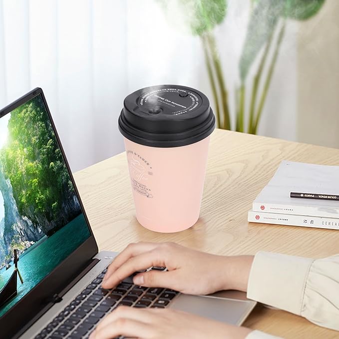 Desk Humidifier, USB Humidifier 300ml Coffee Cup Low Noise Auto Off Compact - Image 2