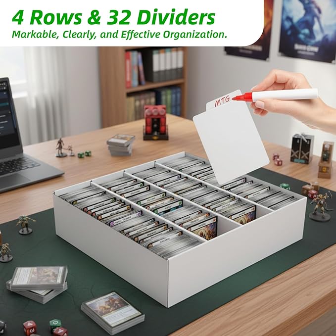Calenzana 3200-Count Trading Cardboard Card Storage Boxes 2 Pack, 4 Row White - Image 3