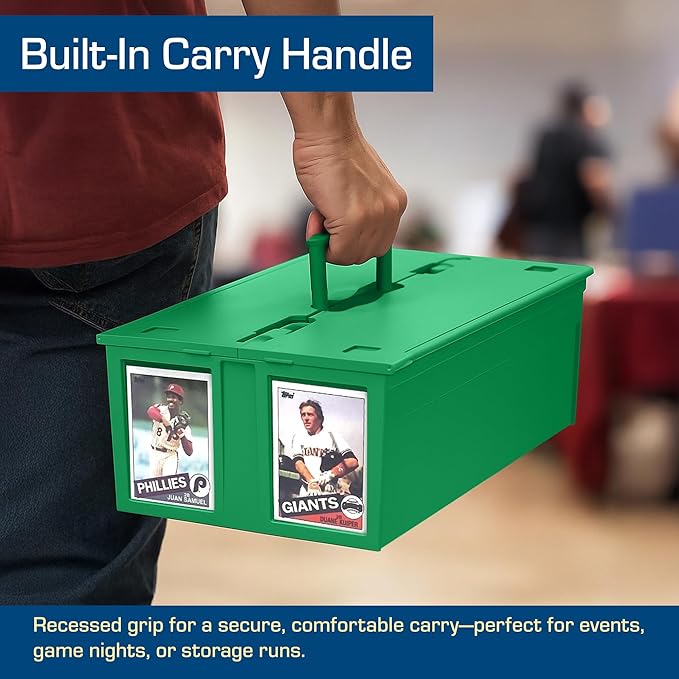 BCW Collectible Card Bin Green | Holds up to 1600 Cards | Plastic Storage Box - Image 7