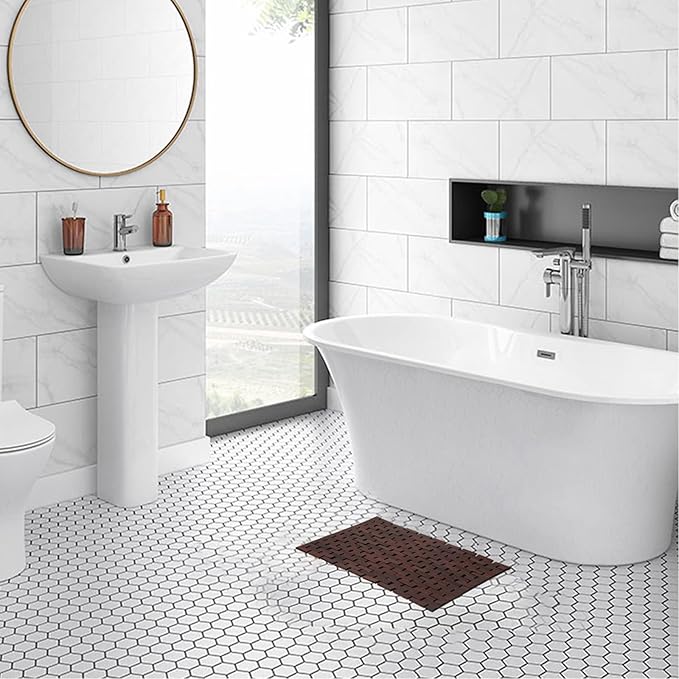 Bath Mat Bathroom Runner Long Large Rugs Floor Wood Shower Bathtub Waterproof - Image 2